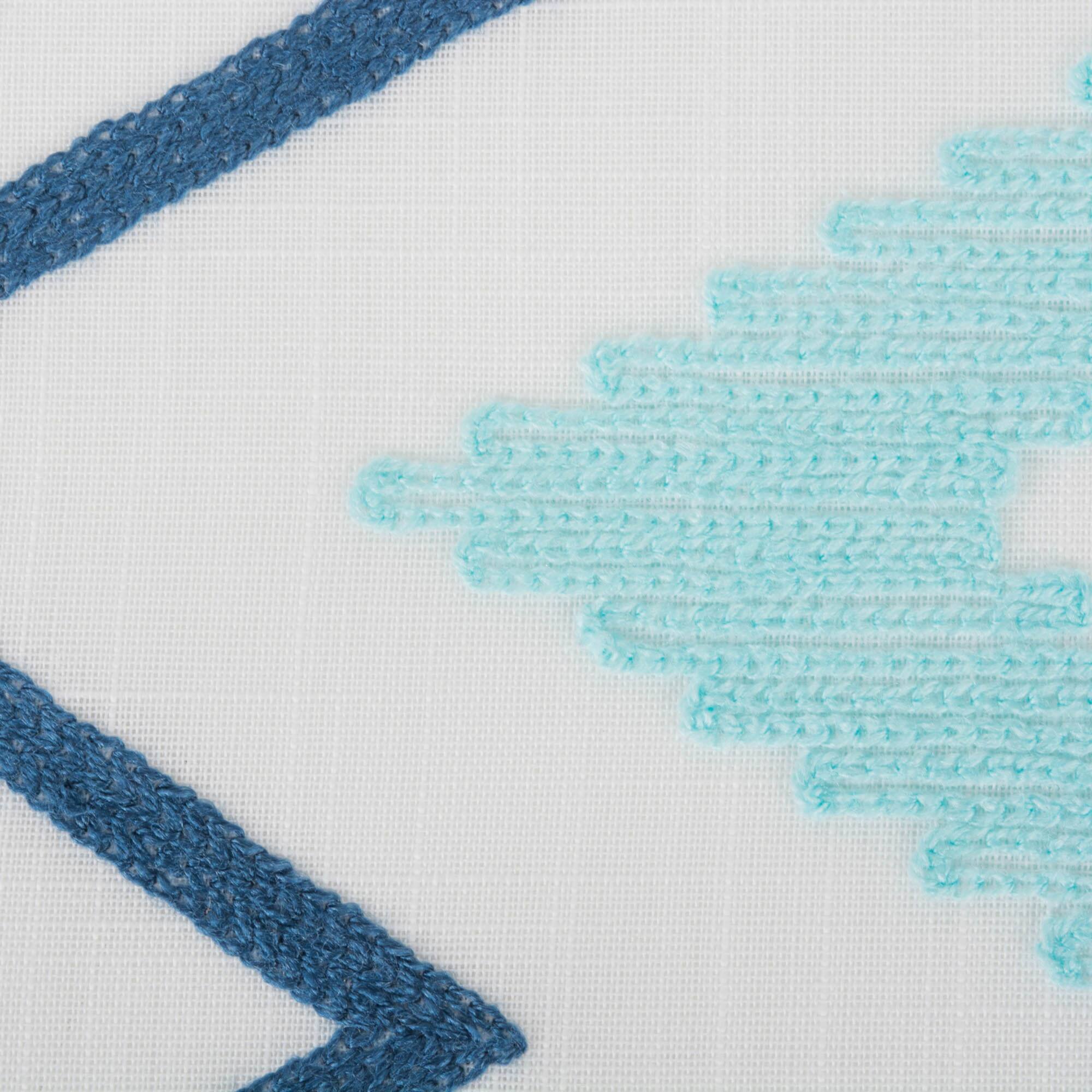 Off White Base Embroidered Chevron Table Runner